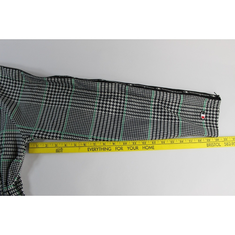 Champion Windbreaker Jacket Women's Large Black Houndstooth Cropped Button Up - Picture 7 of 7